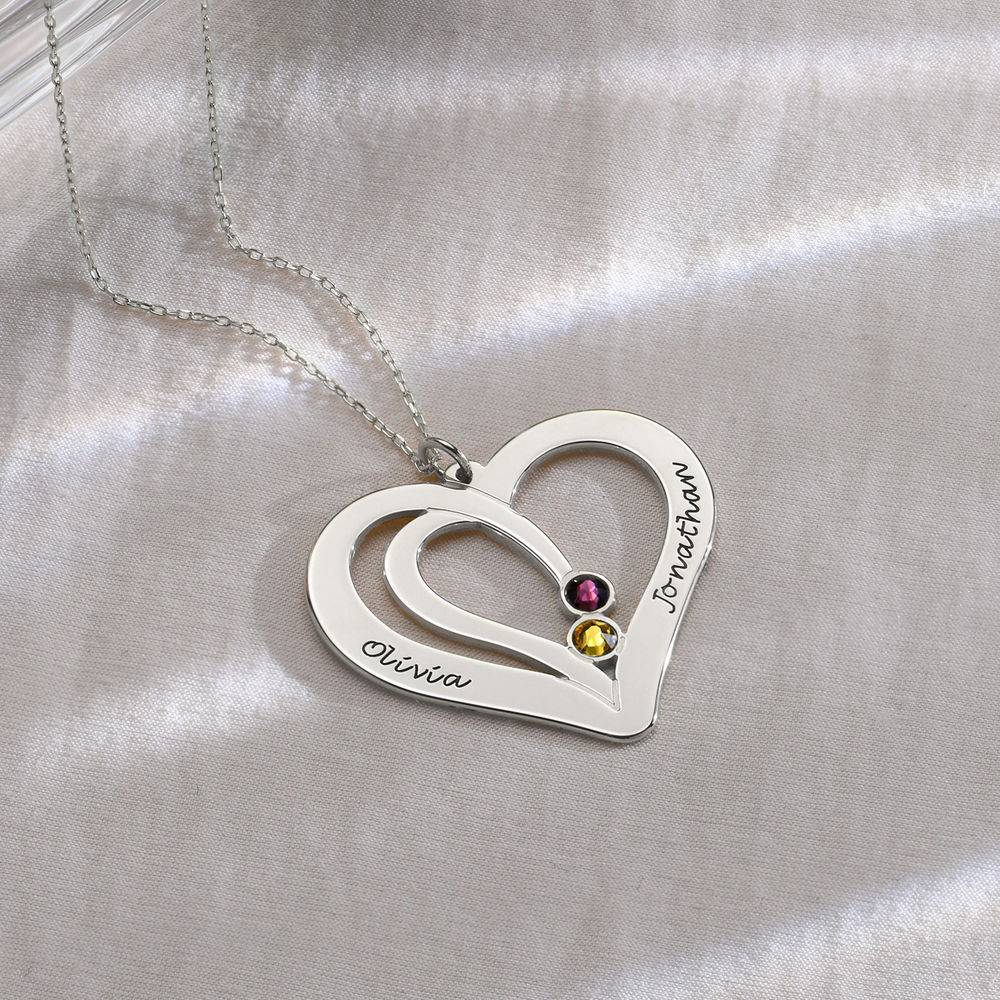 Engraved Heart Necklace in 10K White Gold-1 product photo