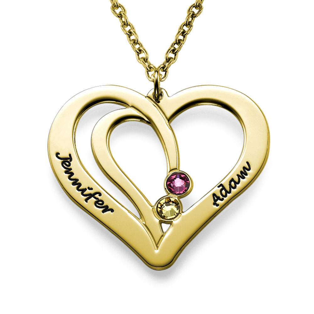 Engraved Heart Necklace in Gold Plating-2 product photo
