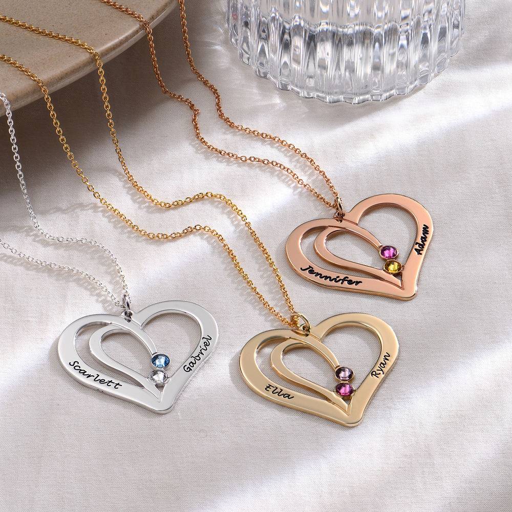 Engraved Heart Necklace in Gold Plating-5 product photo