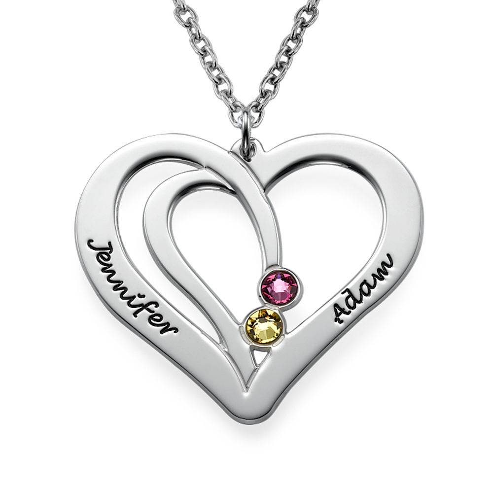Engraved Heart Necklace in Sterling Silver-3 product photo