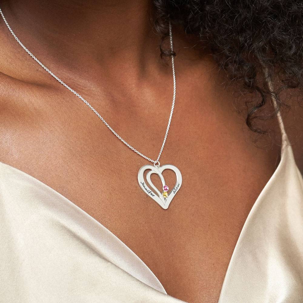 Engraved Heart Necklace in Sterling Silver-4 product photo