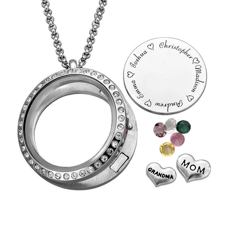 Floating Charm Necklace in Sterling Silver-5 product photo