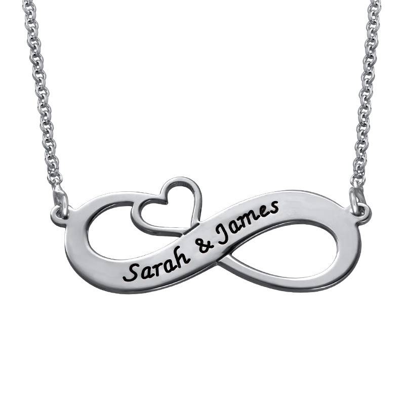 Custom Infinity Necklace with Cut Out Heart-1 product photo