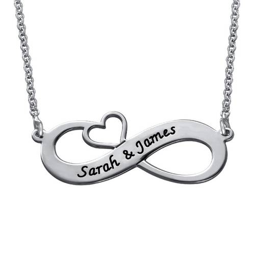 Custom Infinity Necklace with Cut Out Heart product photo