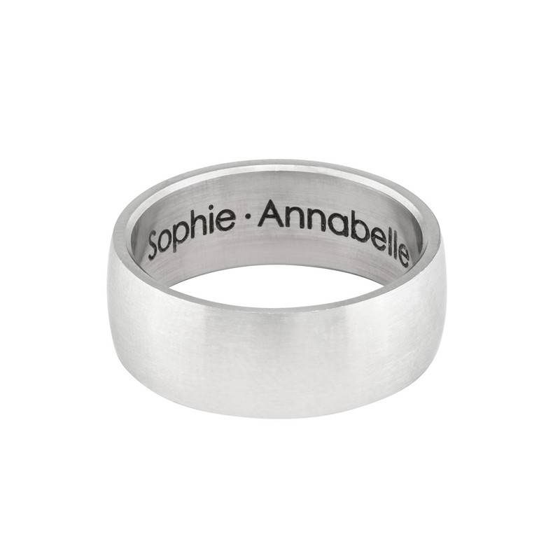 Classic Band Ring with engraving for Men in Stainless Steel-3 product photo