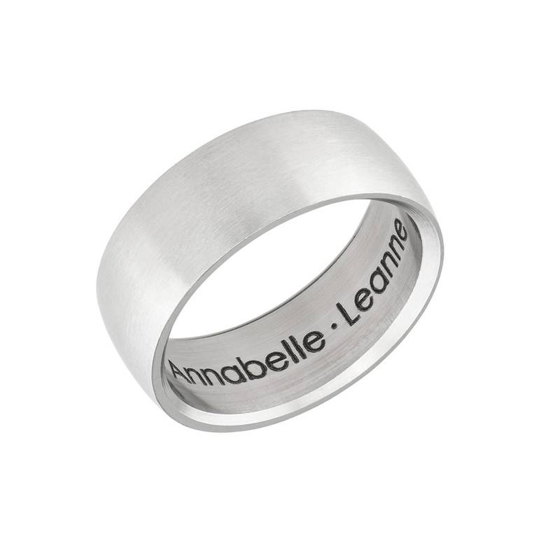 Classic Band Ring with engraving for Men in Stainless Steel-4 product photo