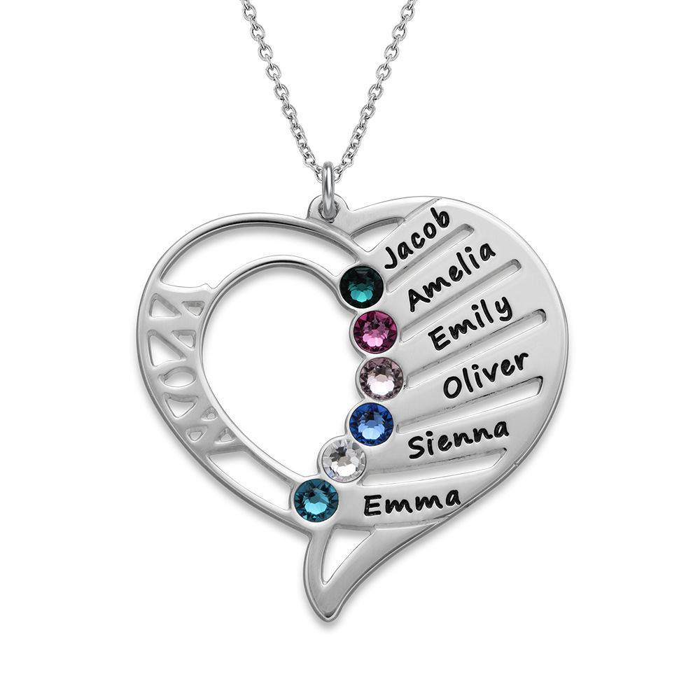 Engraved Mother Heart Necklace in Sterling Silver product photo