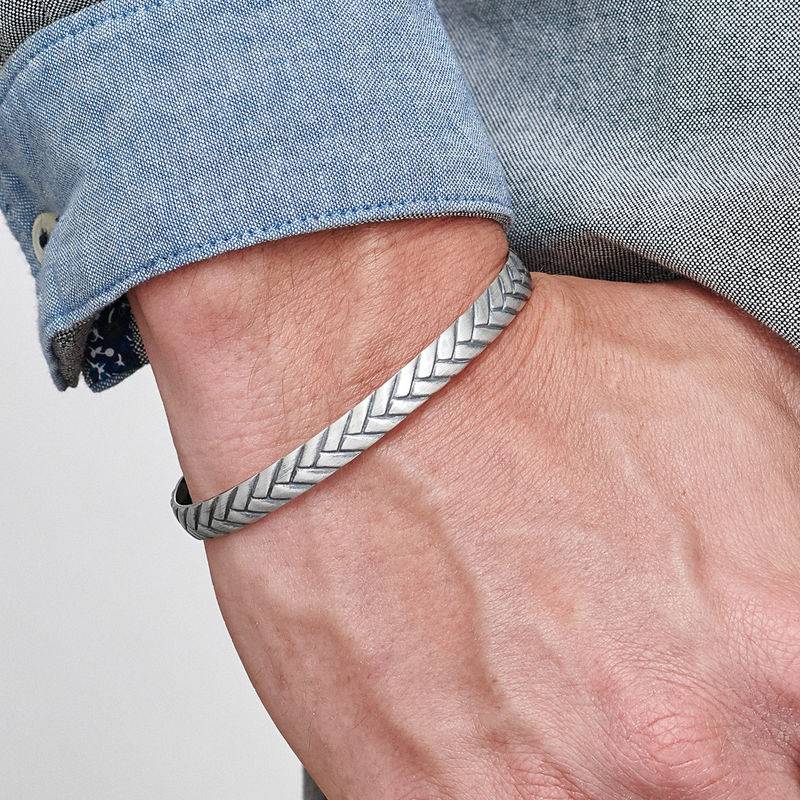 Streamline Cuff Bracelet for Men with Engraving-3 product photo