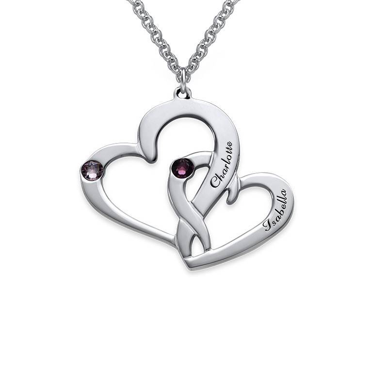 10K White Gold Heart in Heart Necklace-3 product photo