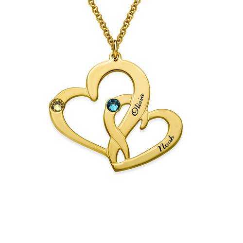 Gold Plated Heart in Heart Necklace product photo