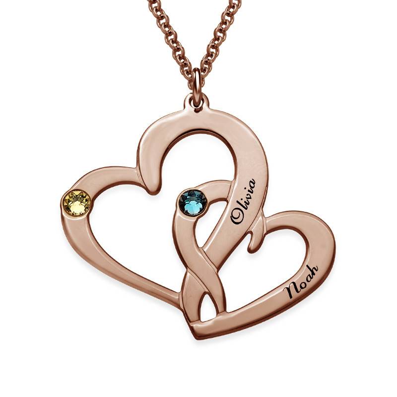 Rose Gold Plated Heart in Heart Necklace-5 product photo