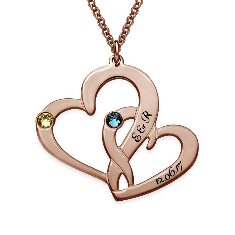 Rose Gold Plated Heart in Heart Necklace-2 product photo