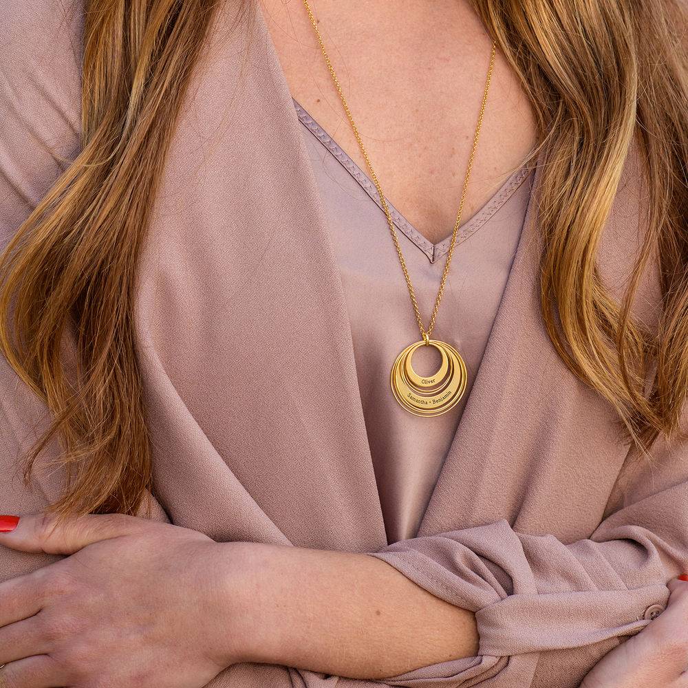 Engraved Two Ring Necklace in 18K Gold Plating-4 product photo