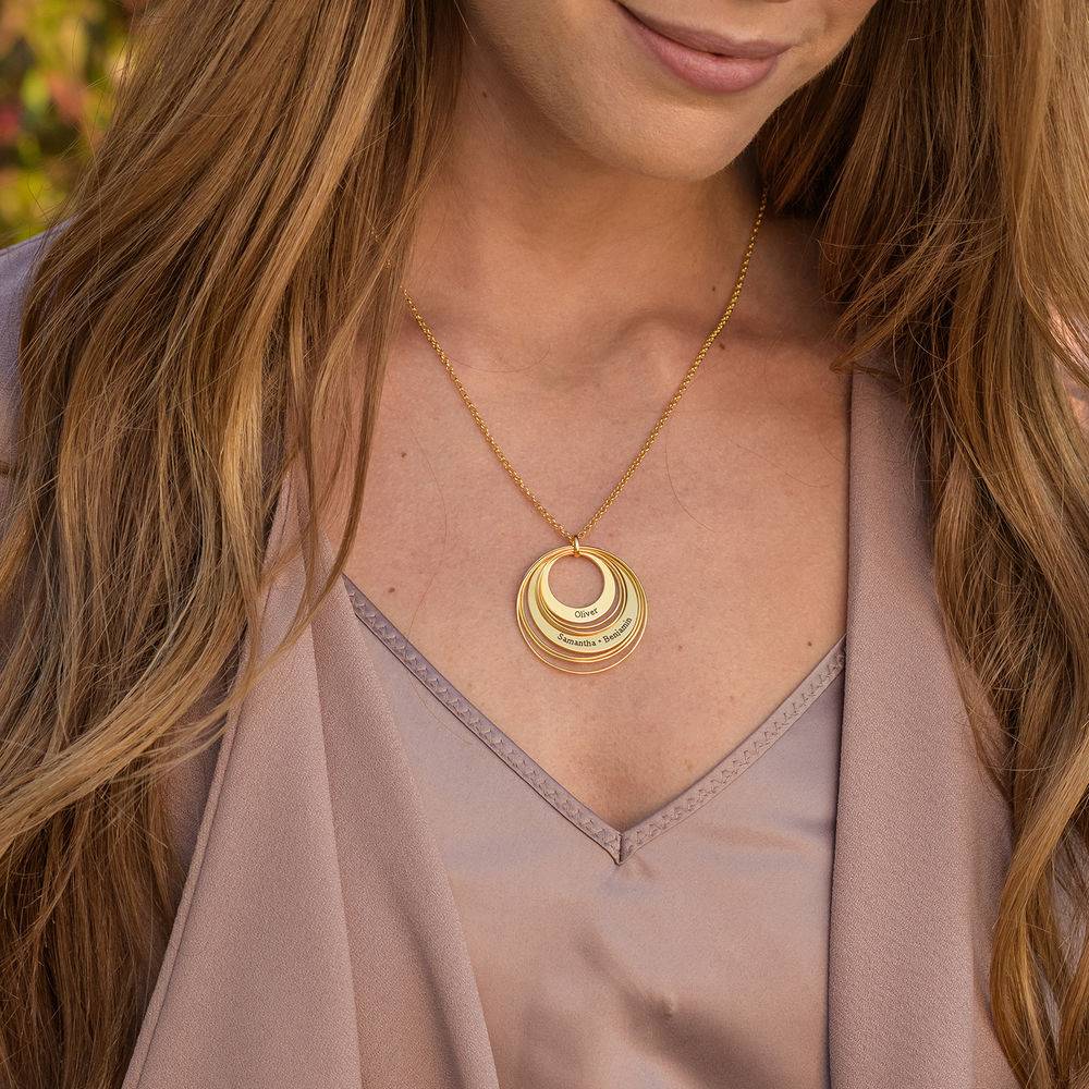 Engraved Two Ring Necklace in 18K Gold Vermeil-5 product photo