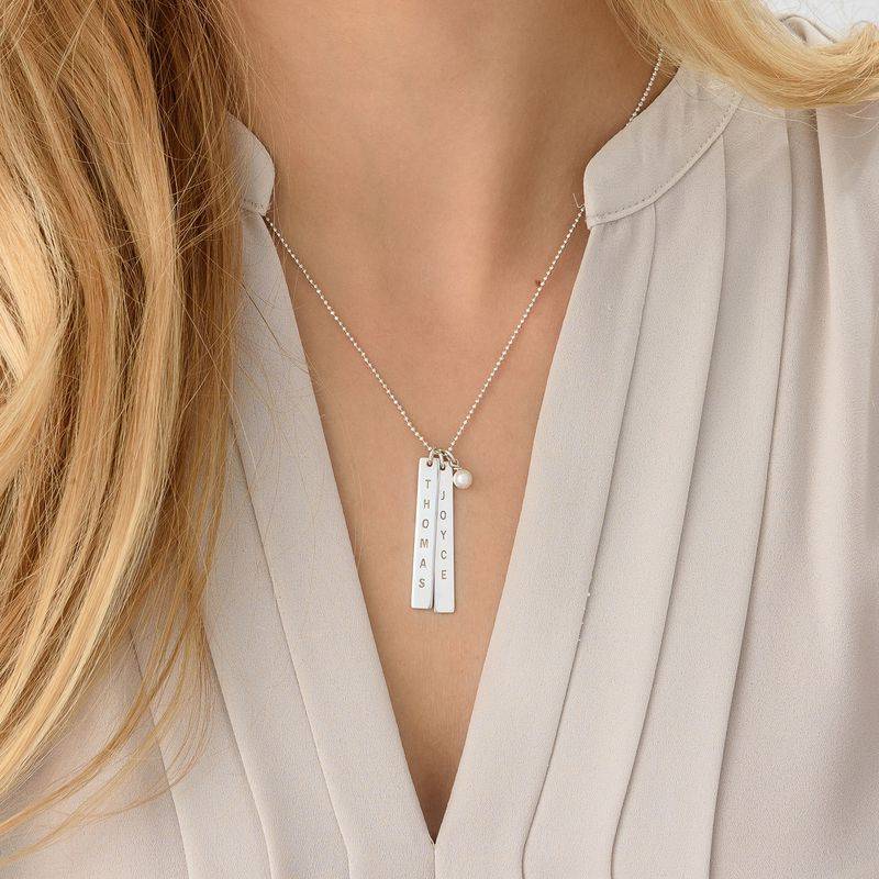 Silver Vertical Bar Necklace-3 product photo
