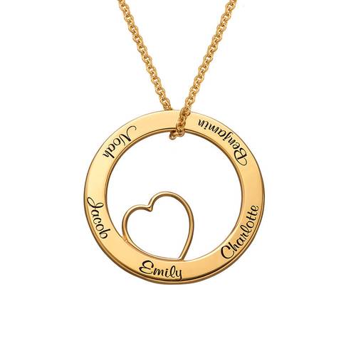 Personalized Love Circle Necklace In Gold Vermeil product photo