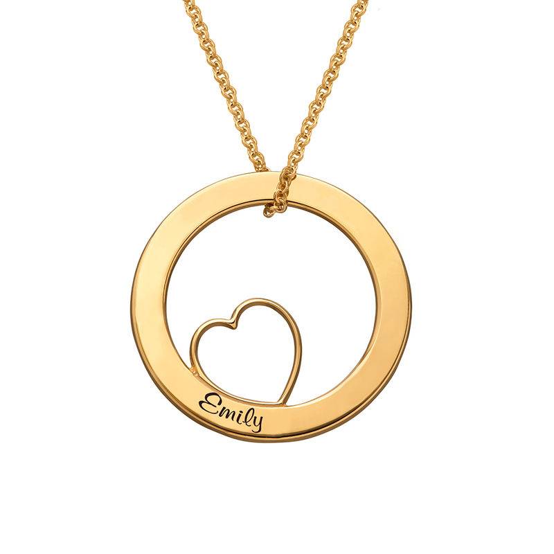 Personalized Love Circle Necklace In Gold Vermeil-4 product photo