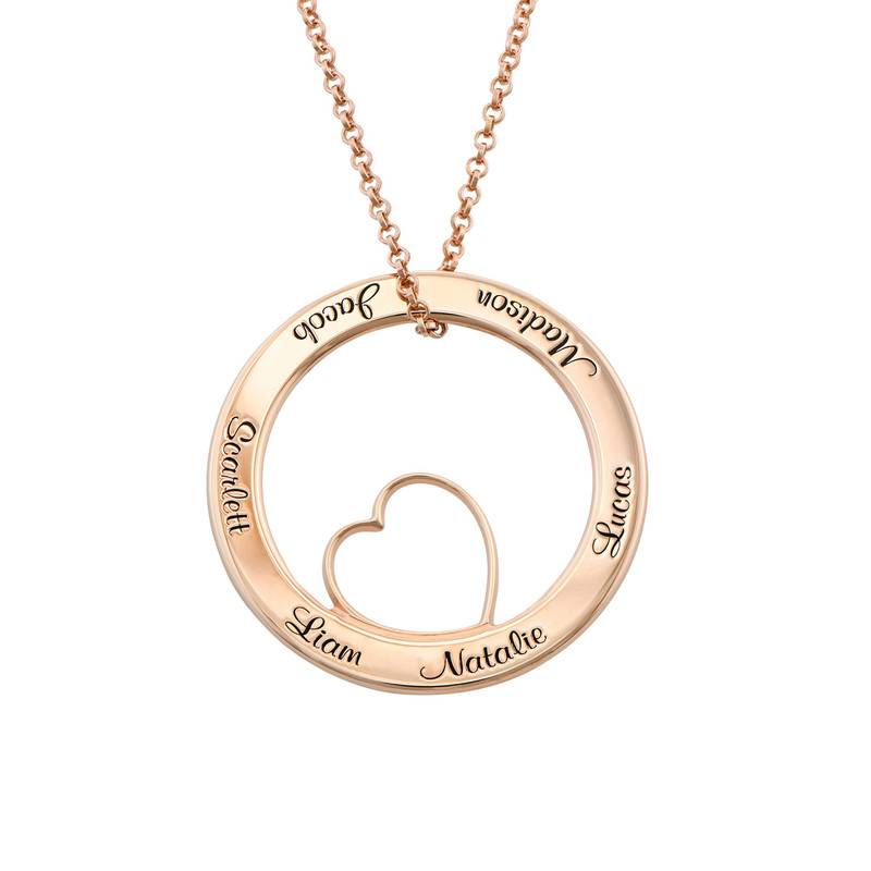 Personalized Love Circle Necklace in Rose Gold Plated-3 product photo
