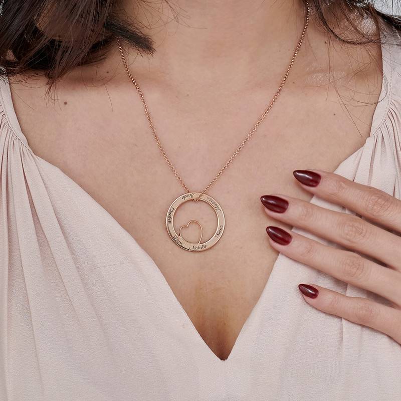 Personalized Love Circle Necklace in Rose Gold Plated-4 product photo