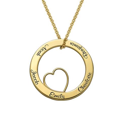 Personalized Love Circle Necklace in Gold Plated product photo