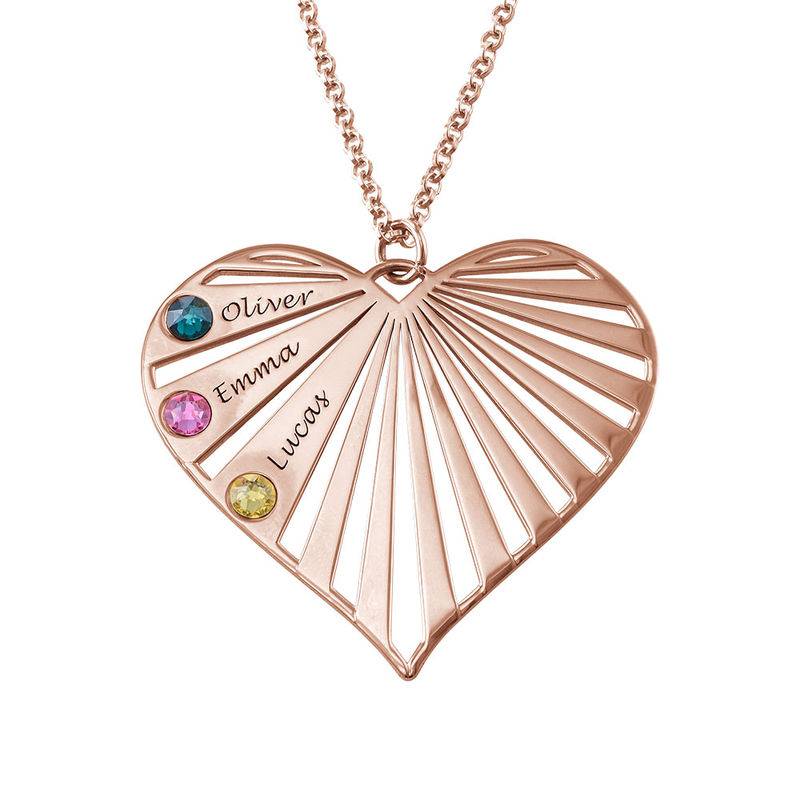 Family Necklace with birthstones in Rose Gold Plating-1 product photo