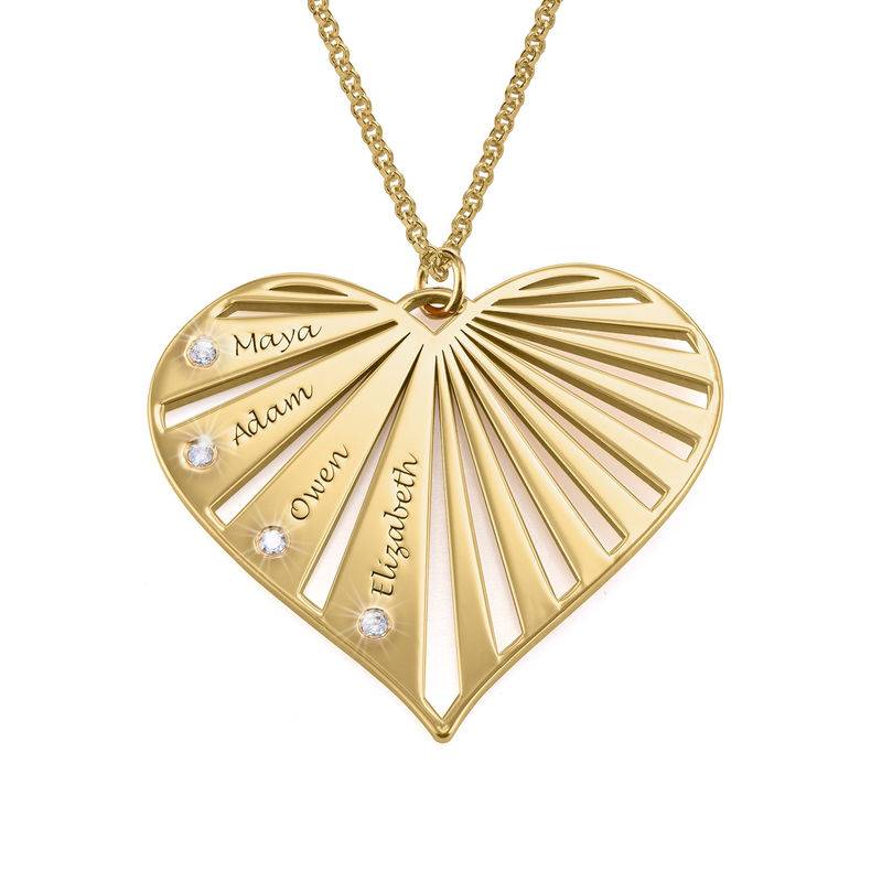 Family Necklace with Diamonds in Gold Plating-2 product photo