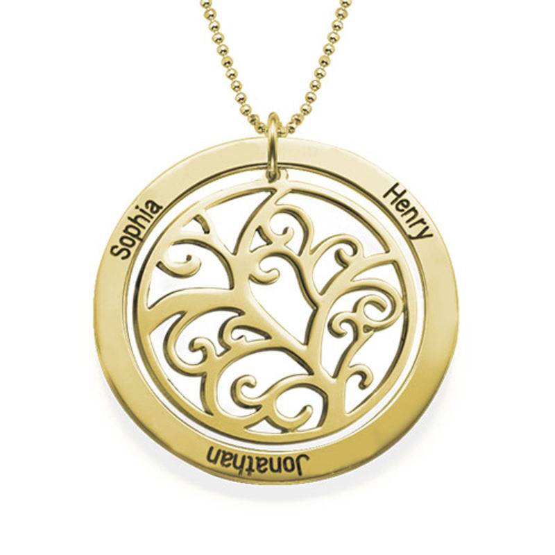 Gold Plated Personalized Birthstone Family Tree Necklace-4 product photo