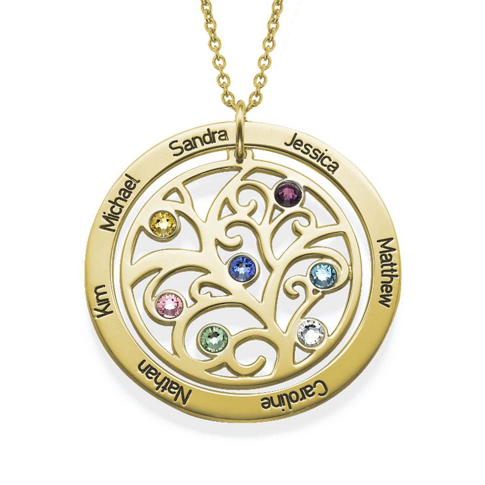 Family Tree Birthstone Necklace in 18K Gold Vermeil-2 product photo