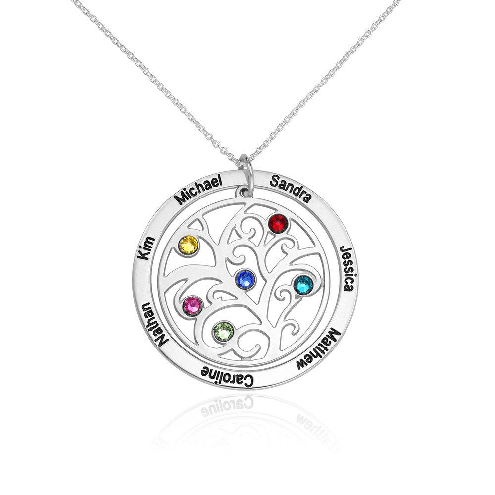 Family Tree Birthstone Necklace in Premium Silver-2 product photo