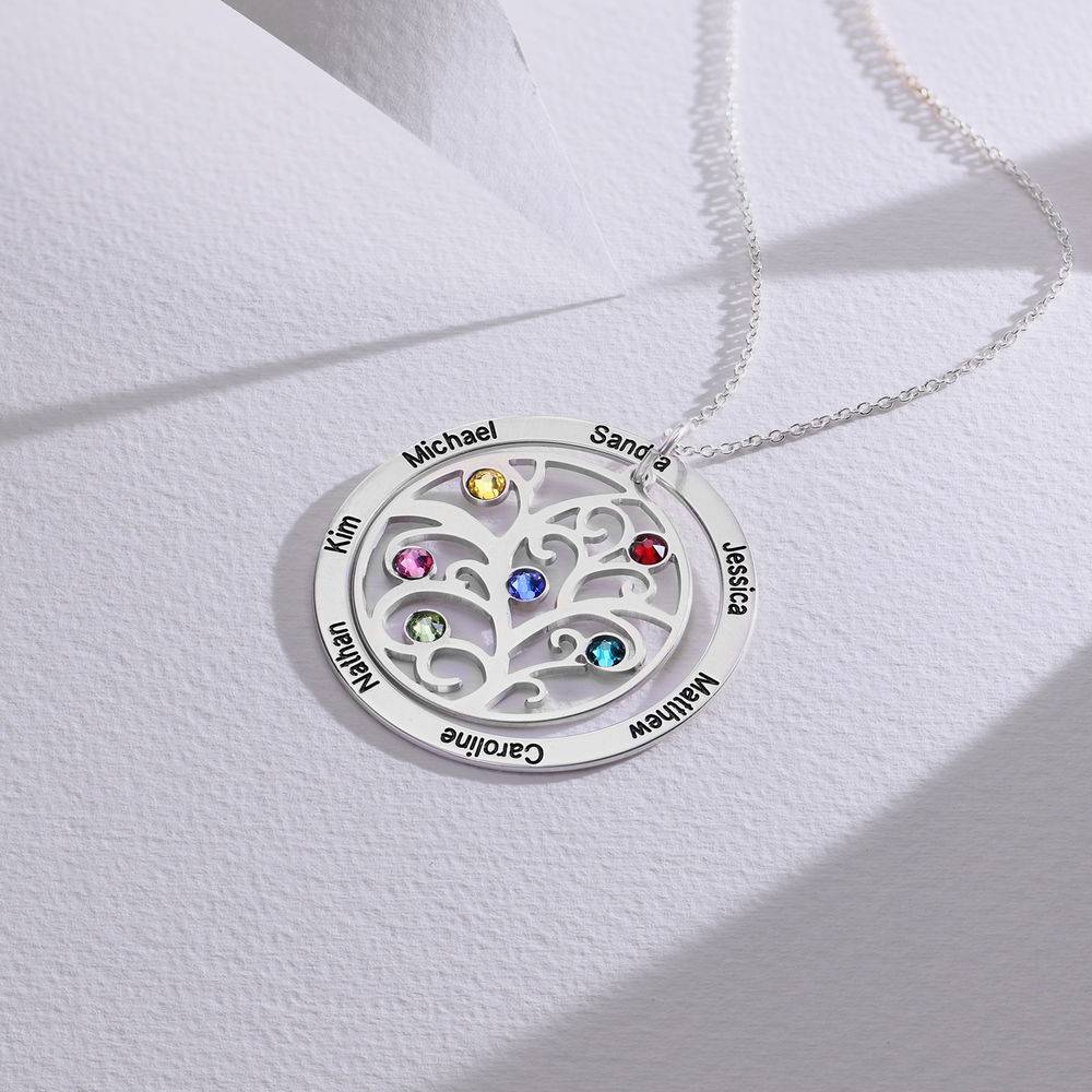 Family Tree Birthstone Necklace in Premium Silver-5 product photo