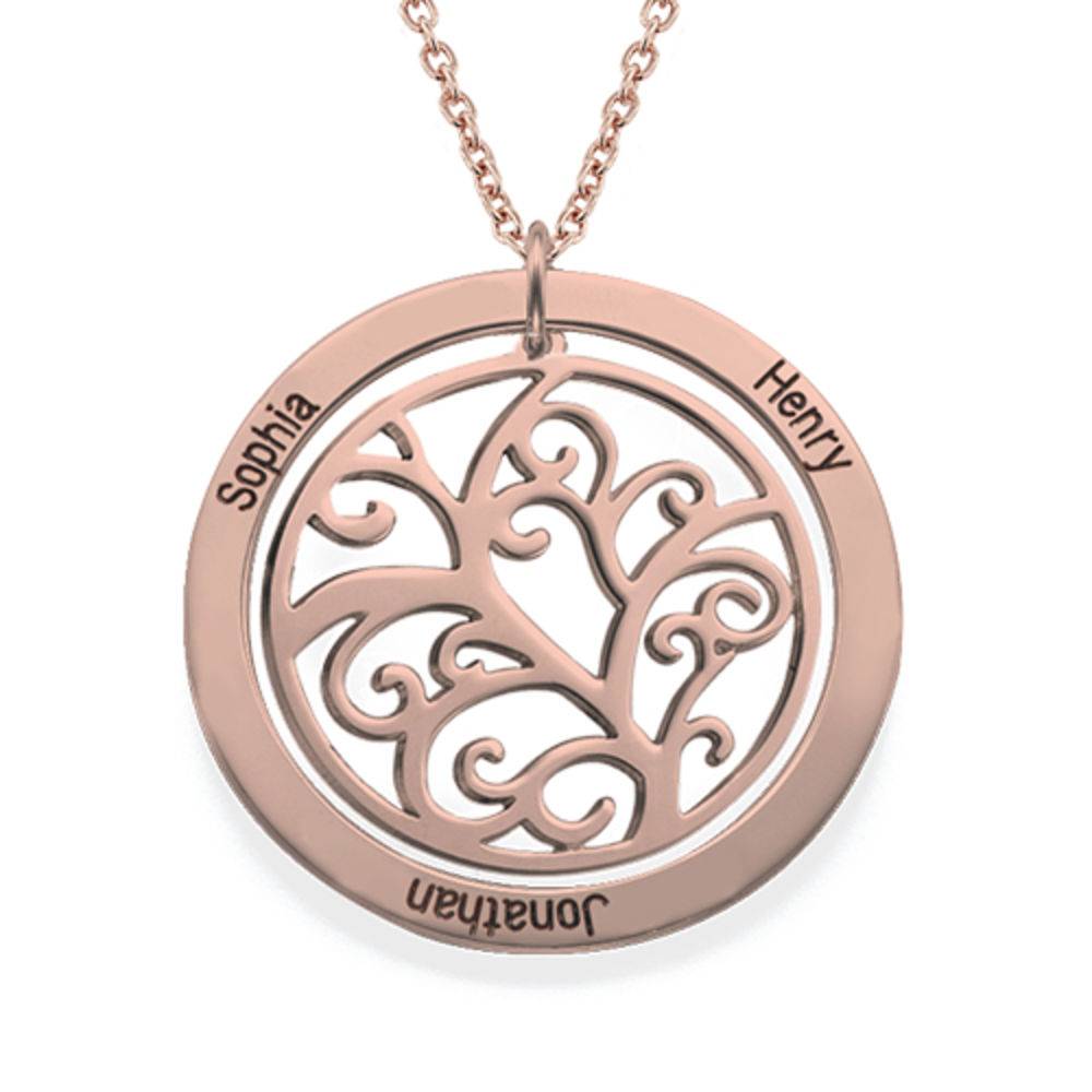 Family Tree Birthstone Necklace with Rose Gold Plating-6 product photo