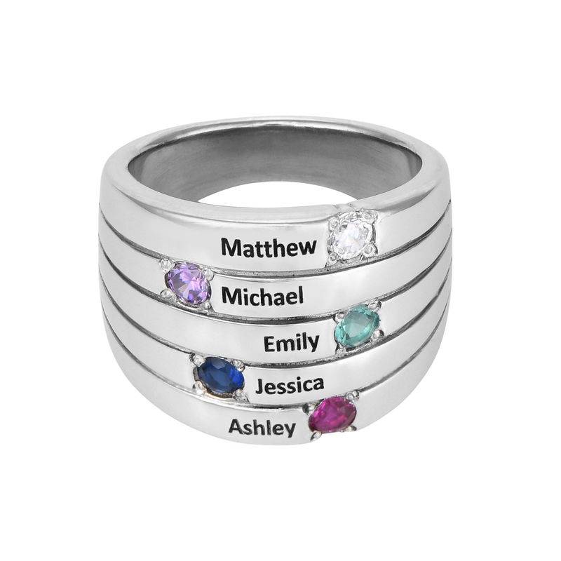 Five Stone Mothers Ring in Silver-1 product photo