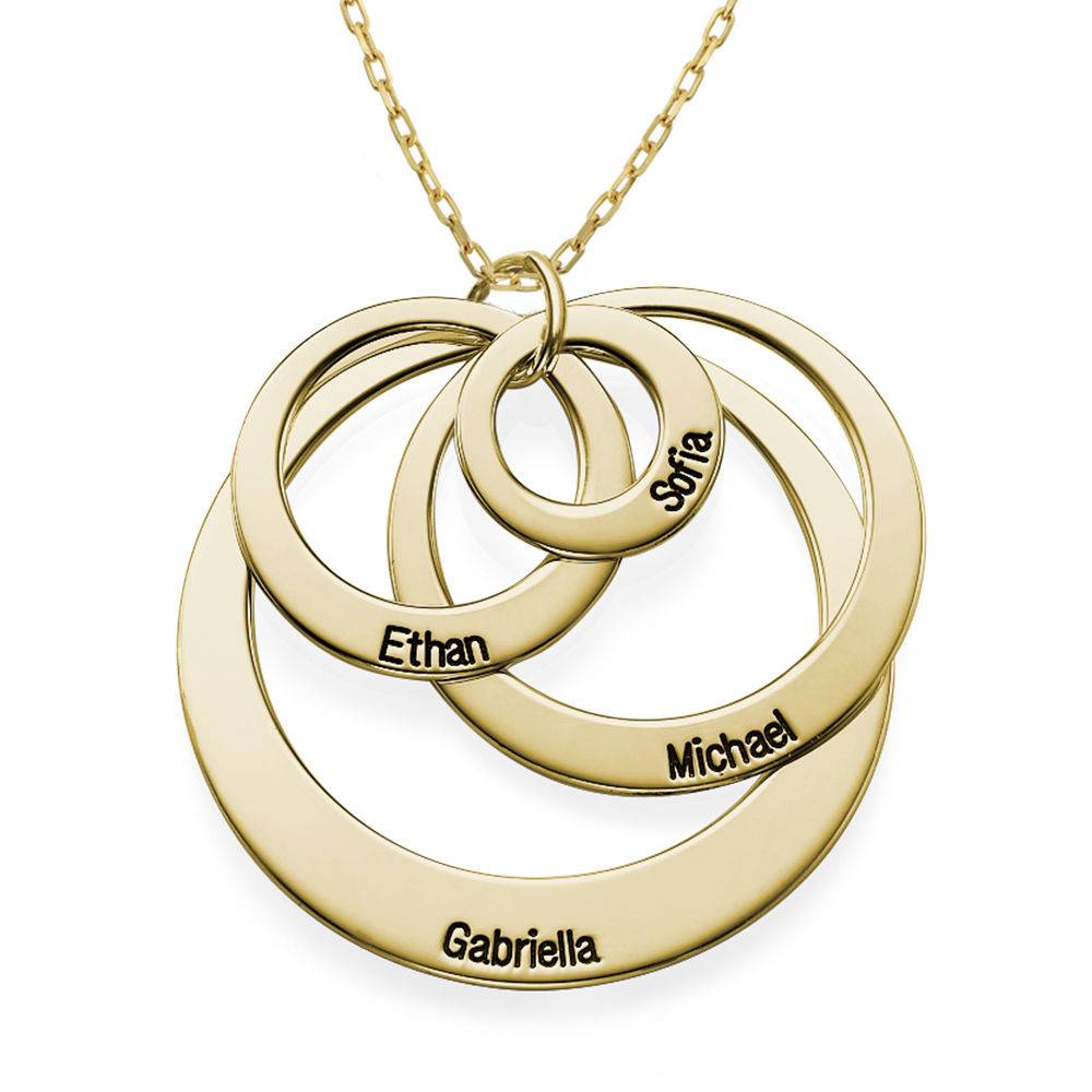 Four Open Circles Necklace with Engraving in 10K Yellow Gold-3 product photo