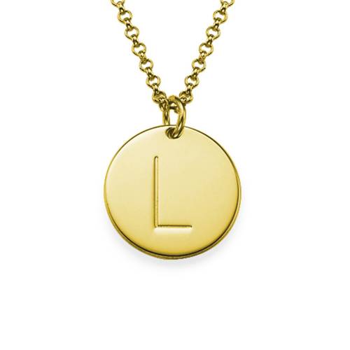Initial Disc Necklace in Gold Plating product photo