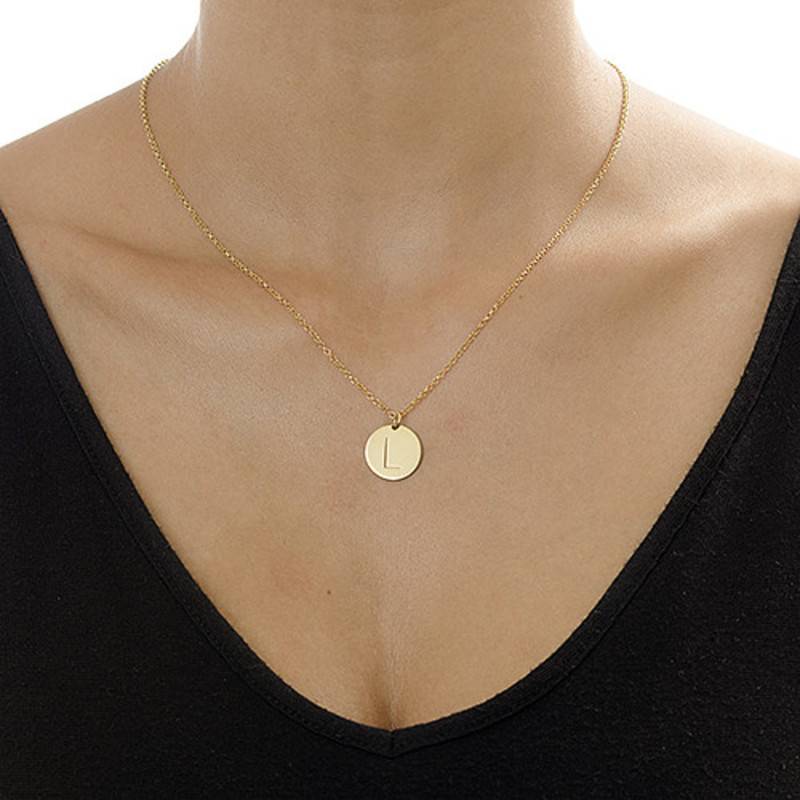 Initial Disc Necklace in Gold Plating-2 product photo