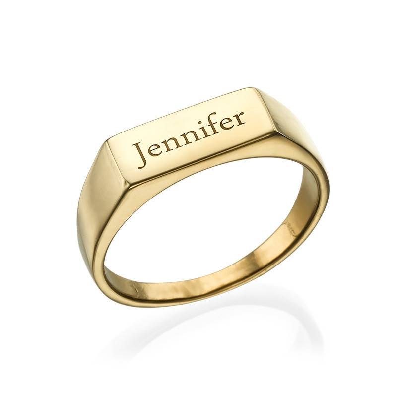 Bar Name Ring in Gold Plating-1 product photo