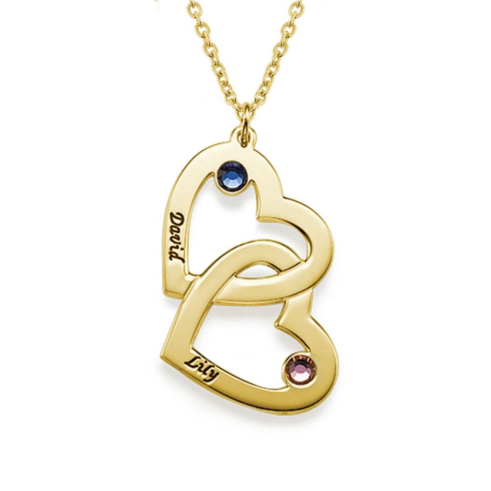 Gold Plated Heart in Heart Vertical Necklace product photo