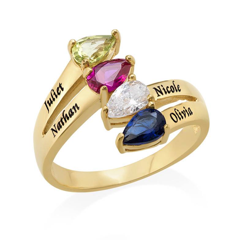 Family Multiple Birthstone Ring in Gold Plating-2 product photo