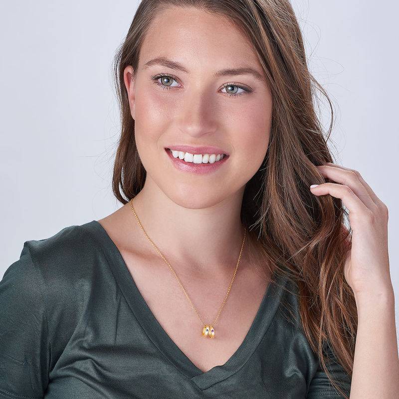 Mother Ring Necklace with Engraving - Gold Plating-3 product photo