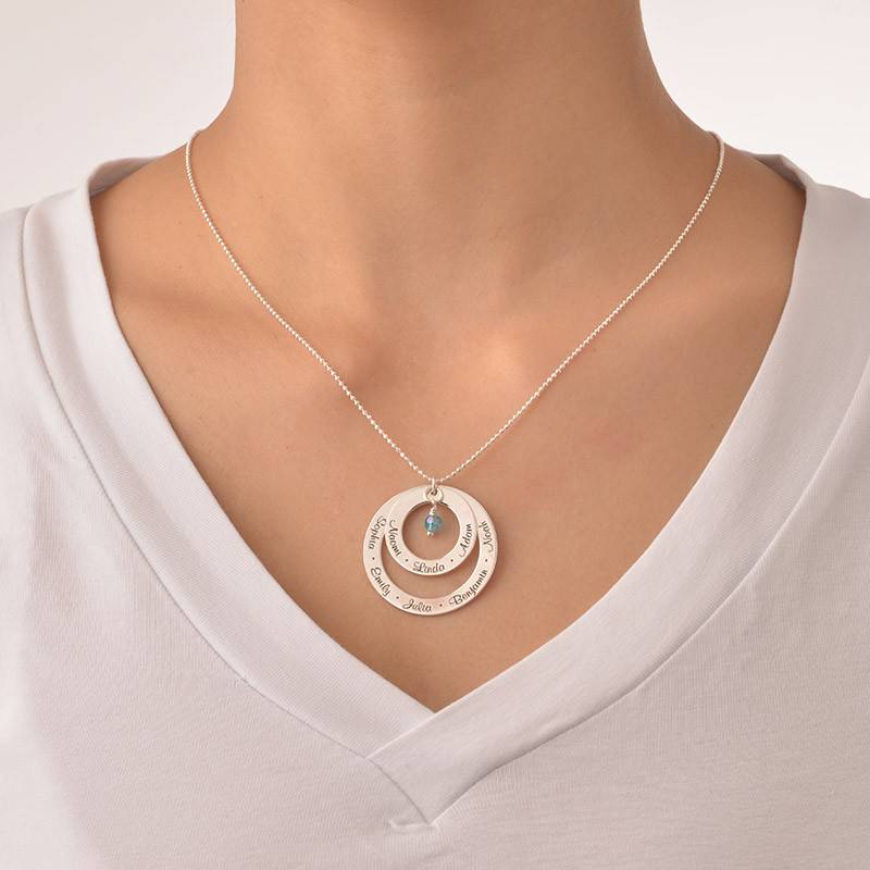 Grandma Birthstone Necklace in Silver-2 product photo