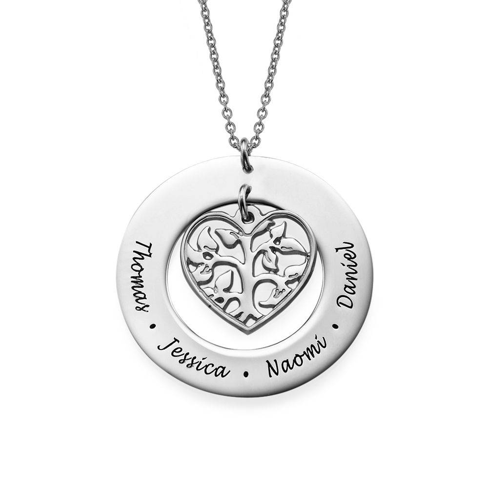 Cut Out Heart Family Tree Necklace-2 product photo