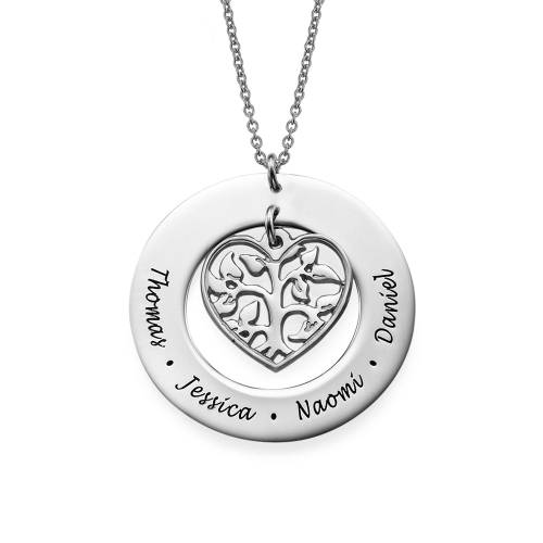 Cut Out Heart Family Tree Necklace product photo