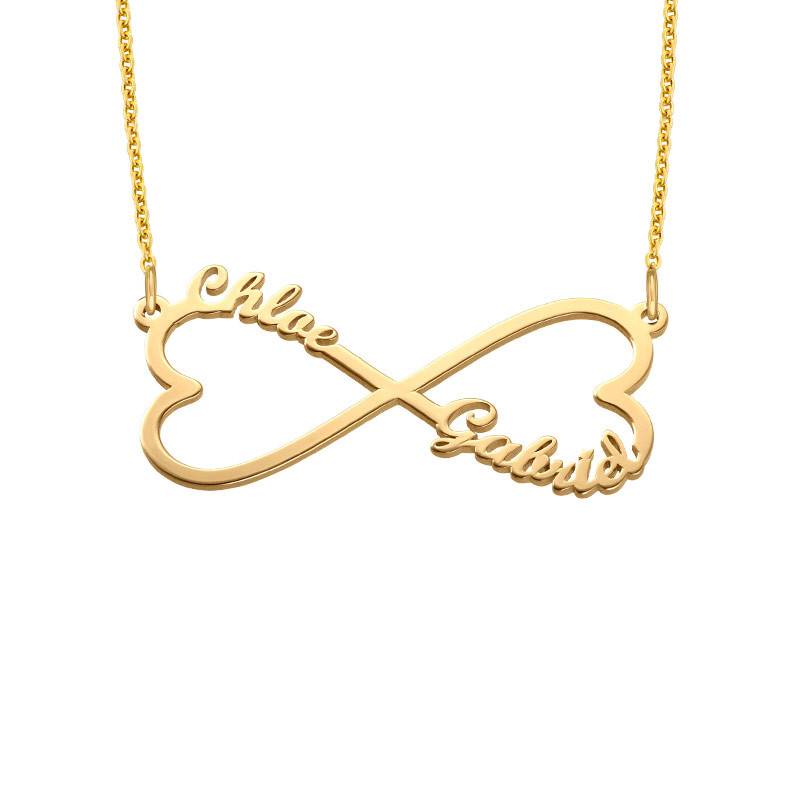 Personalized Heart Shaped Infinity Necklace in Gold Plating-1 product photo