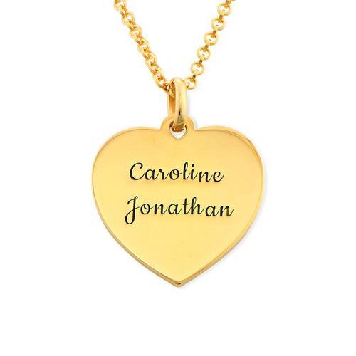 Engraved Heart Necklace in Gold Plating product photo