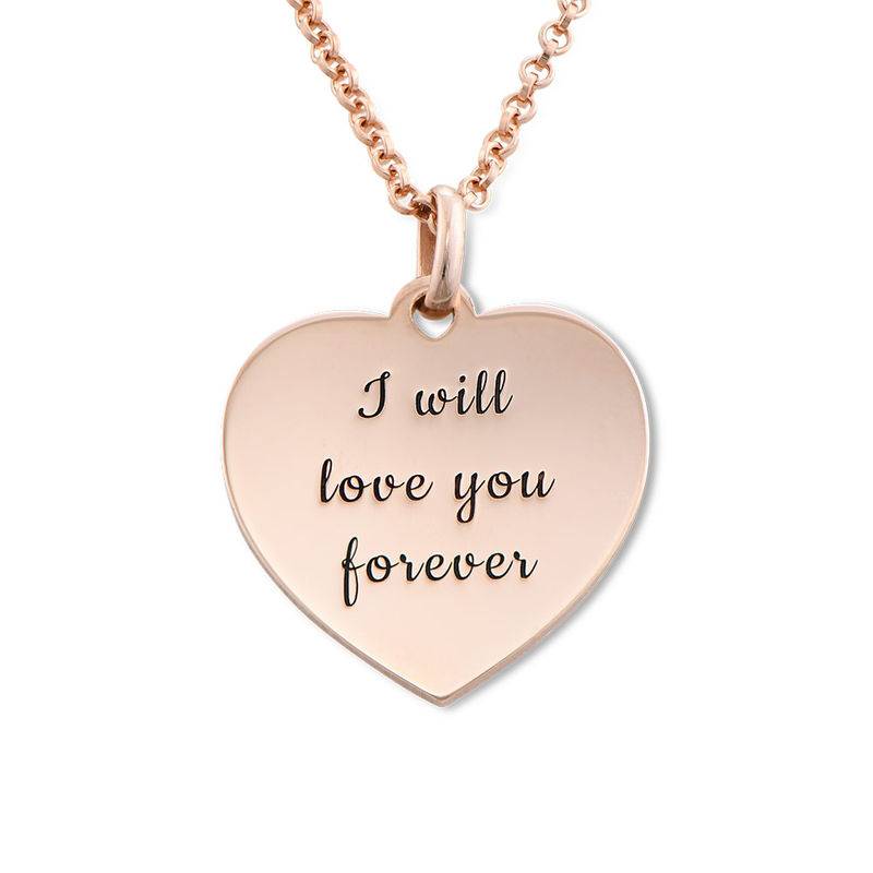Engraved Heart Necklace in Rose Gold Plating-1 product photo