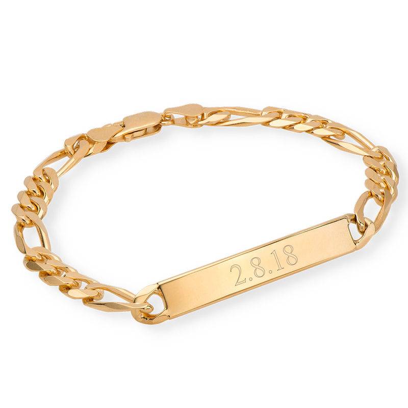 Men's Engraved Bracelet in 18K Gold Vermeil-2 product photo
