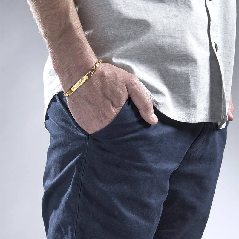 Men ID Bracelet in Gold Plating-3 product photo