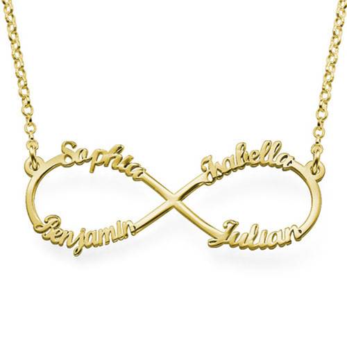 Personalized Family Infinity Necklace in Gold Vermeil product photo