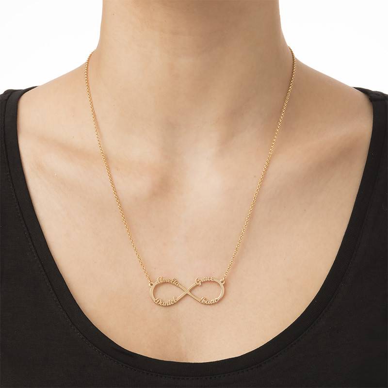 Personalized Family Infinity Necklace in Gold Plating product photo