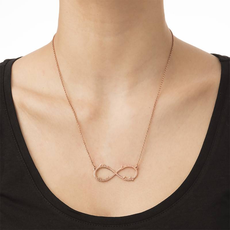 Personalized Family Infinity Necklace in Rose Gold Plating-2 product photo